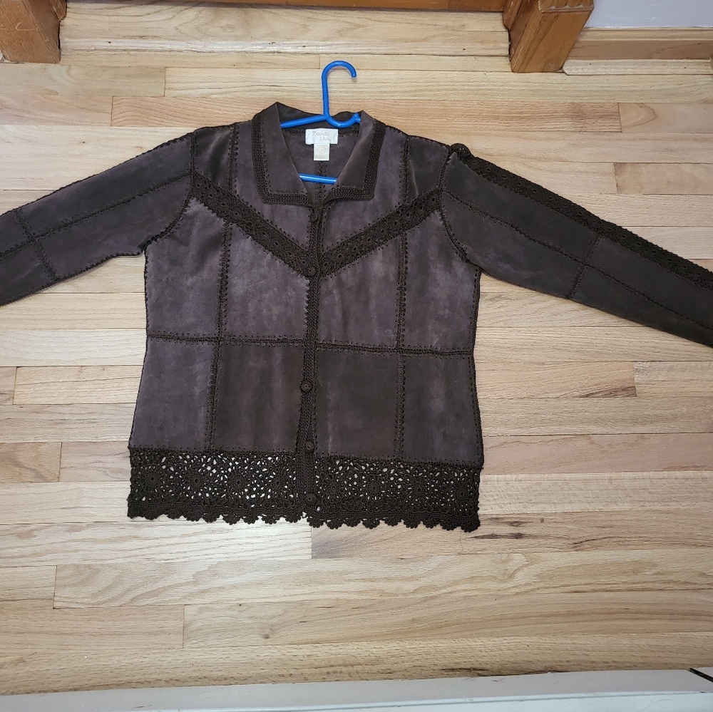 Leather and Crochet jacket